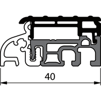 Produktbild zu Balkontürschwelle EIFEL TB-40, 6000 mm, silber eloxiert/grau