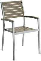Stuhl Artless; 55x54.5x89 cm (BxTxH); Sitz grau, Gestell silber; 2 Stk/Pck