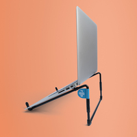 R-Go Tools Podstawka pod laptop, R-Go Steel Travel, ergonomiczna, składana, kompatybilny z laptopami 10- 22 cali, stal, czarny