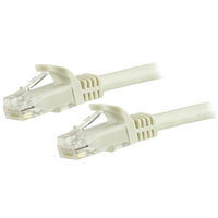 StarTech.com 15m CAT6 Ethernet Cable - White CAT 6 Gigabit Ethernet Wire -650MHz 100W PoE RJ45 UTP Network/Patch Cord Snagless w/Strain Relief Fluke Tested/Wiring is UL Certifie...