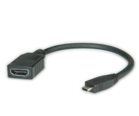 Value Câble HDMI High Speed avec Ethernet, HDMI F - Micro HDMI M 0,15m