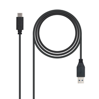 Nanocable USB 3.1, 1m cable USB USB 3.2 Gen 2 (3.1 Gen 2) USB C USB A Negro