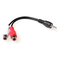 ACT 0.15m 2x RCA/3.5mm cable de audio 0,15 m 2 x RCA 3,5mm Negro