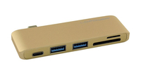 LC-Power LC-HUB-C-MULTI-2G replicatore di porte e docking station per laptop USB 3.2 Gen 1 (3.1 Gen 1) Type-C Oro