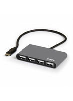 Port Designs 900128 hálózati csatlakozó USB 2.0 480 Mbit/s Fekete