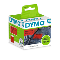 DYMO Etiquette d'expédition/badge nominatif de couleur LW ROUGE - 54x101 - 1 rouleau de 220 étiquettes - 2133399