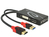 DeLOCK 62959 adaptador de cable de vídeo 0,135 m HDMI + USB DVI-I + VGA (D-Sub) Negro, Rojo