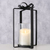 Boltze 2051666 Kerzenständer Glas, Metall Schwarz, Transparent