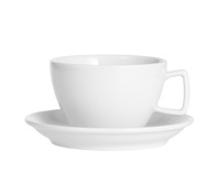 Milchkaffee-Tasse, Inhalt: 0,4 ltr., mit Untertasse, Form CREMA, UNI WEISS