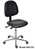 ESD Arbeitsstuhl Modell 6645A, Antistatisch, Gleiter,Sitzh. 420-620mm, Kunstleder-Sitz groß, Schwarz