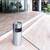 Durable Round Metal Waste Bin with Integrated Sand Ashtray | 17L | Silver