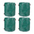 Relaxdays Gartenabfallsack 4er Set, 260 l, selbststehend, wasserdicht, faltbar, 3 Griffe, Gartensack, Laubsack, grün