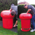 Mushroom Litter Bin - 90 Litre - with Spots and Litter Letters - Red (10-14 working days) - Plastic Liner