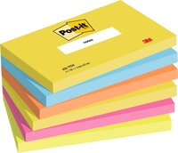 Post-it Colour Notes Pad of 100 Sheets 76x127mm Energetic Palette Rainbow Colours Ref 655TFEN [Pack 6]