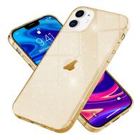 NALIA Glitzer Hülle für iPhone 12 mini, Bling Handy Cover Glitter Case Schutz Gold