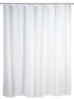 WENKO Duschvorhang Uni Weiß, 120 x 200 cm, waschbar