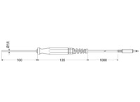 Tauchfühler, -70 bis 250 °C, Pt1000 Sensor, GTF175-KS-GE