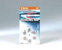 1x6 Zinc-Air 312, (PR 41) Hearing Aid Batteries,