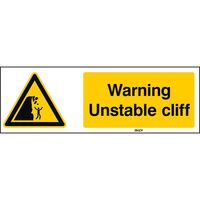 ISO Safety Sign - Warning , Unstable cliff ,