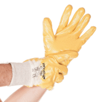 Baumwoll-Handschuh Nitril Grip L/9 gelb VE=12 Paar
