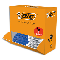BIC Pack de 50 feutres VELLEDA 1741 pour tableau blanc, effaçables à sec. Pointe Moyenne. Coloris bleu