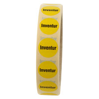 Inventuretiketten, Ø 20 mm, Inventur, 1.000 Etiketten, Papier gelb und schwarz, permanent