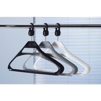 Plastic captive hook coat hangers