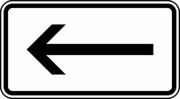 Verkehrszeichen VZ 1000-10 Richtung, linksweisend, 231 x 420, Alform, RA 3