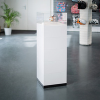 EasyCube Hooded Display Case / Floorstanding Presentation Showcase / EasyCube Plinth Showcase | white 1200 mm 200 mm 13.0 kg