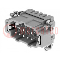 Connector: HDC; contact insert; male; Han® ES; PIN: 10; 10+PE; 16A