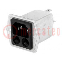 Connector: AC supply; socket; male; 4A; 250VAC; IEC 60320; C14 (E)