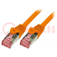 Patch cord; S/FTP; 6; Line; Cu; LSZH; orange; 0,25m; 27AWG