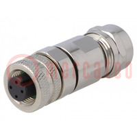 Plug; M12; PIN: 4; female; A code-DeviceNet / CANopen; for cable