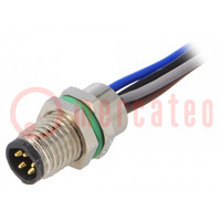 Connector: M8; male; PIN: 5; for panel mounting,front side nut