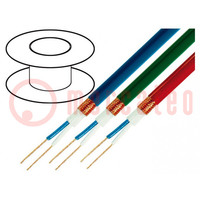 Cable: de micrófono; 2x0,25mm2; rojo; OFC; -15÷70°C; PVC
