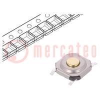Microswitch TACT; SPST-NO; Pos: 2; 0.05A/12VDC; SMT; 1.6N; OFF-(ON)