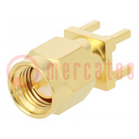 Plug; SMA; male; straight; 50Ω; THT; for cable; PTFE; gold-plated