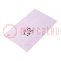 Protection bag; ESD; L: 406mm; W: 305mm; Thk: 50um; polyetylene; pink
