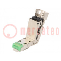 Plug; RJ45; PIN: 8; gold-plated; Layout: 8p8c; for cable; IDC
