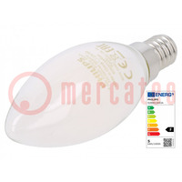 Lampka LED; biały ciepły; E14; 230VAC; 470lm; P: 4,3W; 2700K