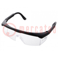 Safety spectacles; Lens: transparent; Features: regulated