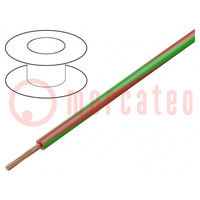 Przewód; H05V-K,LgY; linka; Cu; 1,5mm2; PVC; czerwono-zielony; 100m