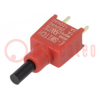 Switch: push-button; Pos: 2; SPST-NO; 1A/250VAC; 3A/28VDC; OFF-(ON)