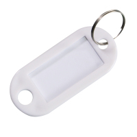 HMF 1900-01 Schlüsselanhänger mit Schlüsselring, Kunststoff, 5 x 2,2 x 0,26 cm, Stück, weiß
