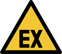 Sicherheitskennzeichnung - Warnung vor explosionsfähiger Atmosphäre, 20 cm
