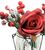 Artificial Silk Christmas Rose with Berries Arrangement - 20cm, Red