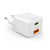 CHARGEUR RAPIDE, 1 X USB-C PD, 1 X USB-A QC, MINI-CHARGEUR, 30 W, BLANC HAMA