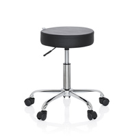 Hocker / Drehhocker / Arbeitsstuhl OPERATOR II Kunstleder schwarz Chrom hjh OFFICE