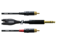 Cordial CFY 3 VCC cable de audio 3 m 2 x RCA 6,35mm Negro