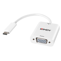 Lindy 43242 video kabel adapter 0,17 m VGA (D-Sub) USB Type-C Wit